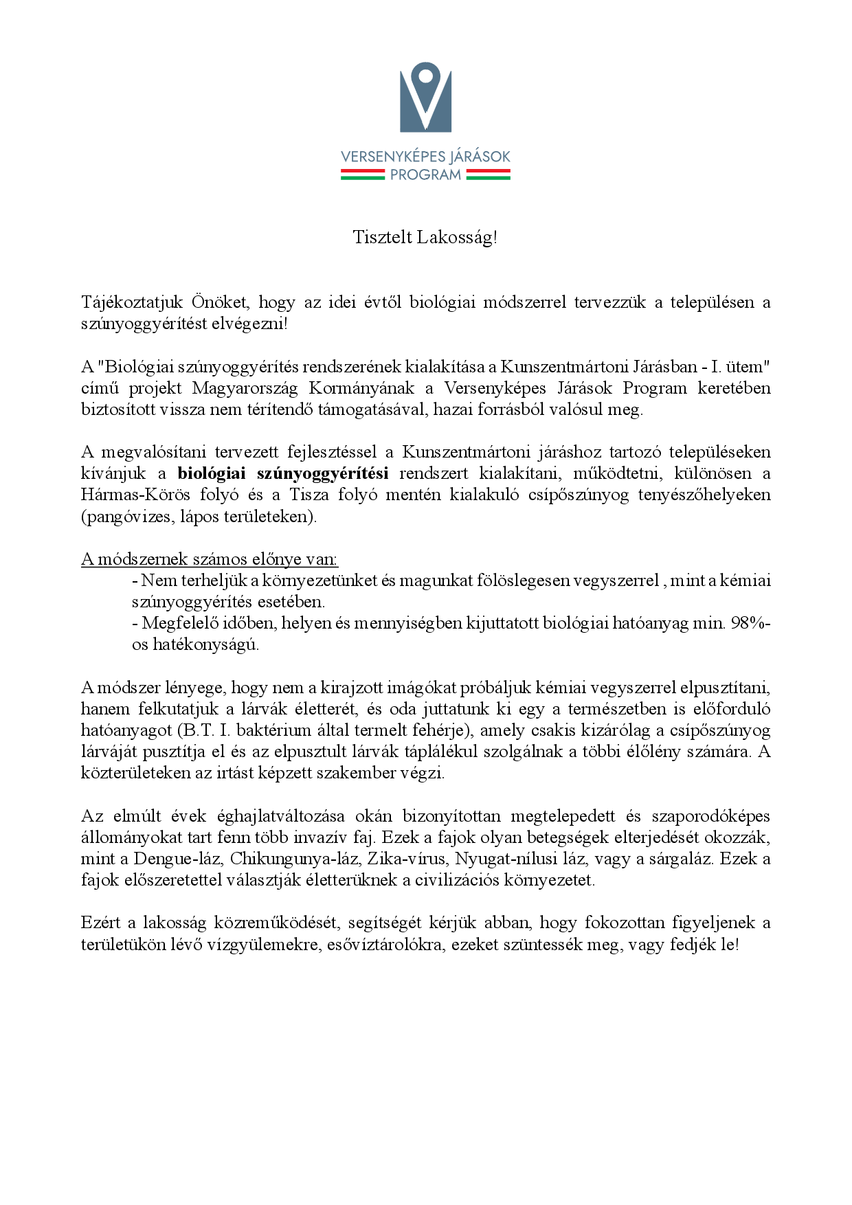 Biológiai szúnyoggyérítés