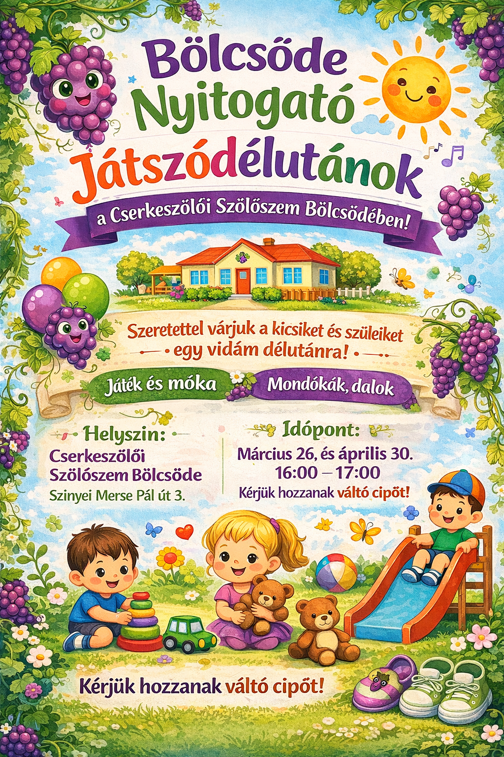 BÖLCSŐDE NYITOGATÓ – JÁTSZÓDÉLUTÁNOK