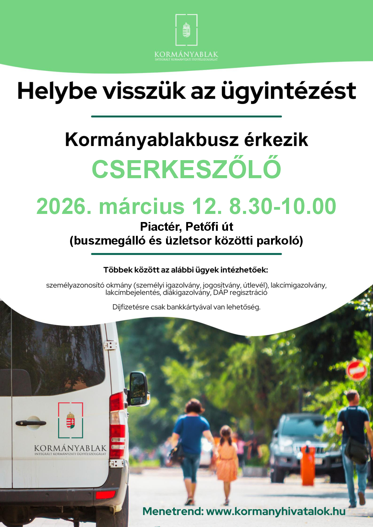 Kormányablakbusz érkezik