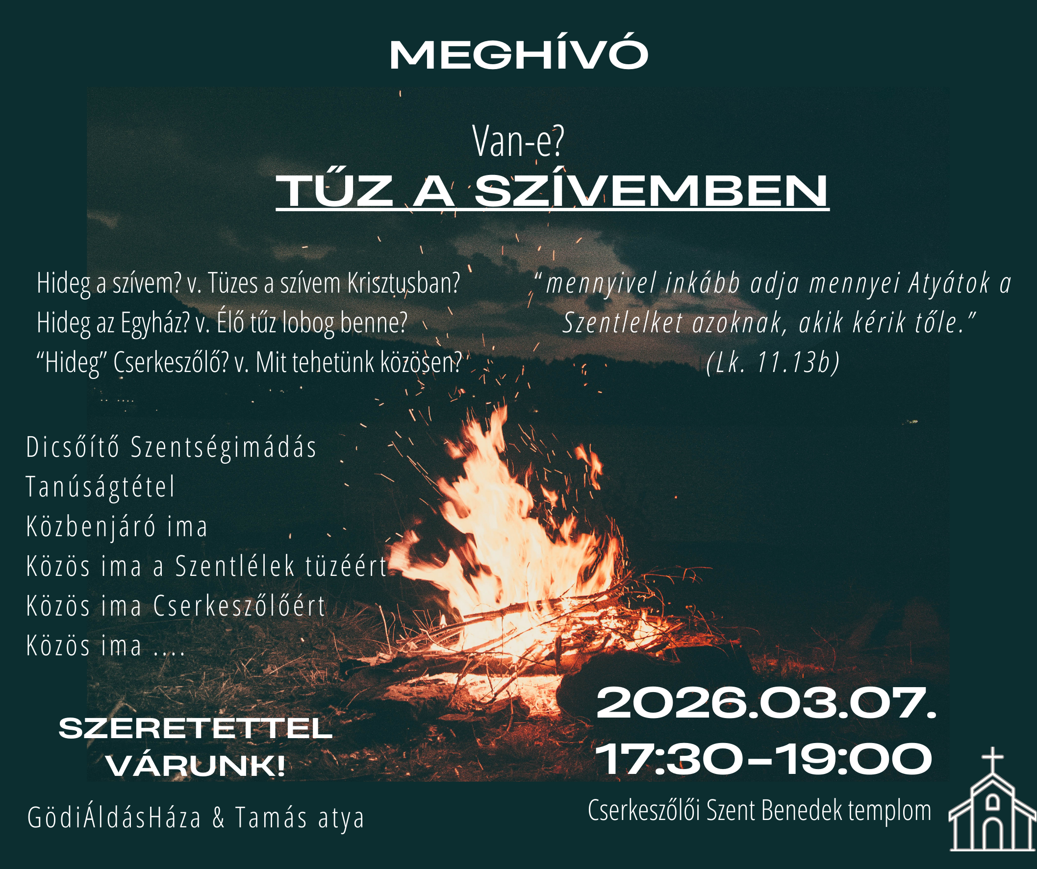 Dicsőítő szentségimádás és imaest a katolikus templomban